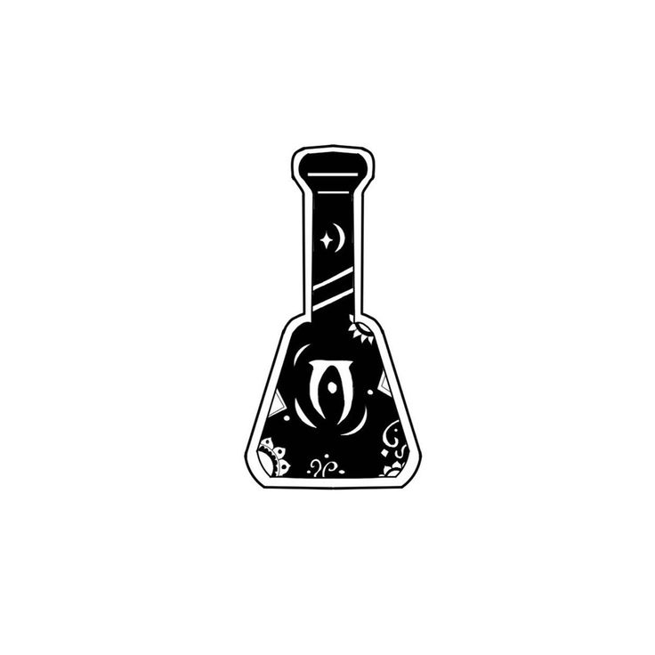 a black and white drawing of a flask with an evil face on the side