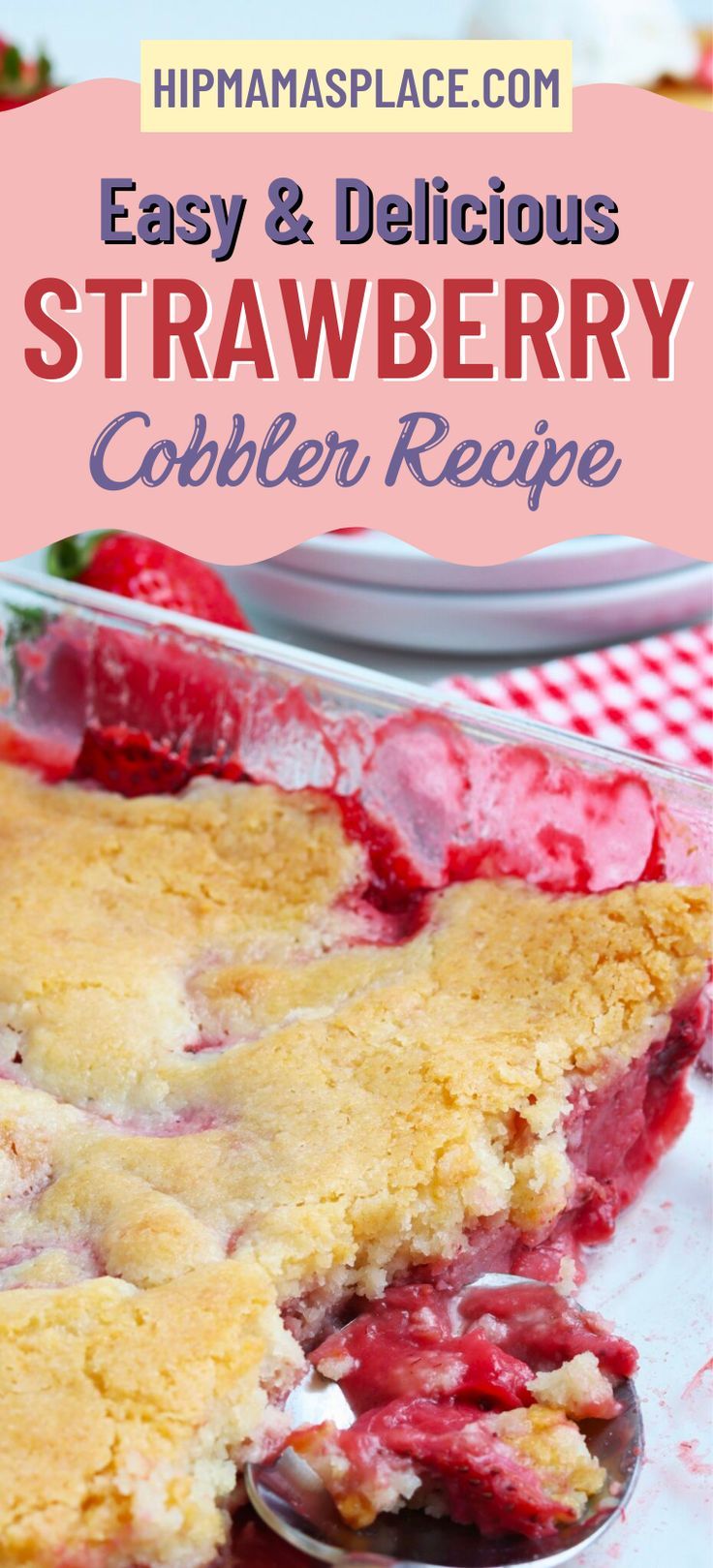 strawberry cobbler Fresh Strawberry Recipes Desserts, Easy Strawberry Cobbler, Strawberry Cobbler Recipe, Frozen Strawberry Desserts, Strawberry Cobbler Recipes, Frozen Strawberry Recipes, Strawberry Recipes Easy, Desserts Gluten Free, Easy Strawberry Desserts