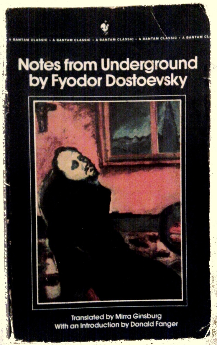 a book with an image of a panda bear in it's head and the title notes from underground by fyodor dostoevsky