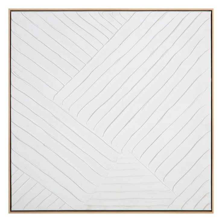 an abstract painting with white lines and gold frame on the bottom half of the image