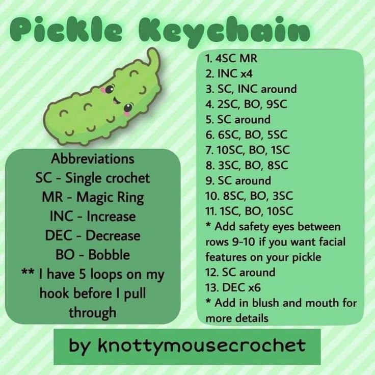 the instructions for how to make pickle keychain with pictures and text on it