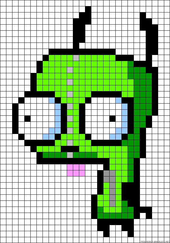 the pixel art is made with squares and dots to make it look like an alien