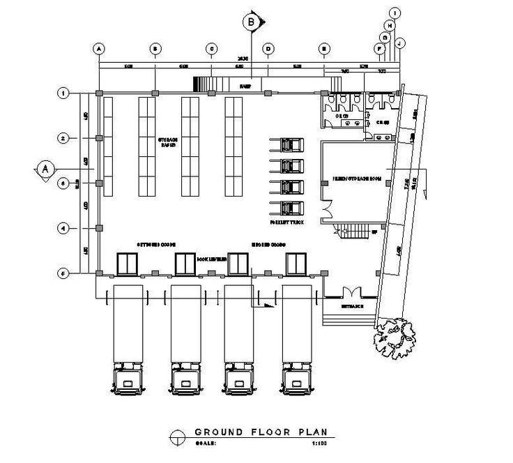 the ground plan for an office building