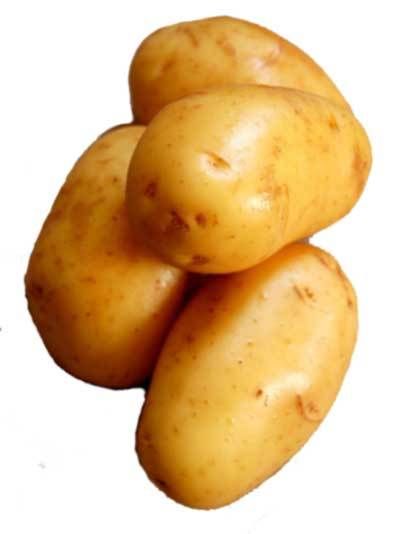 four potatoes stacked on top of each other