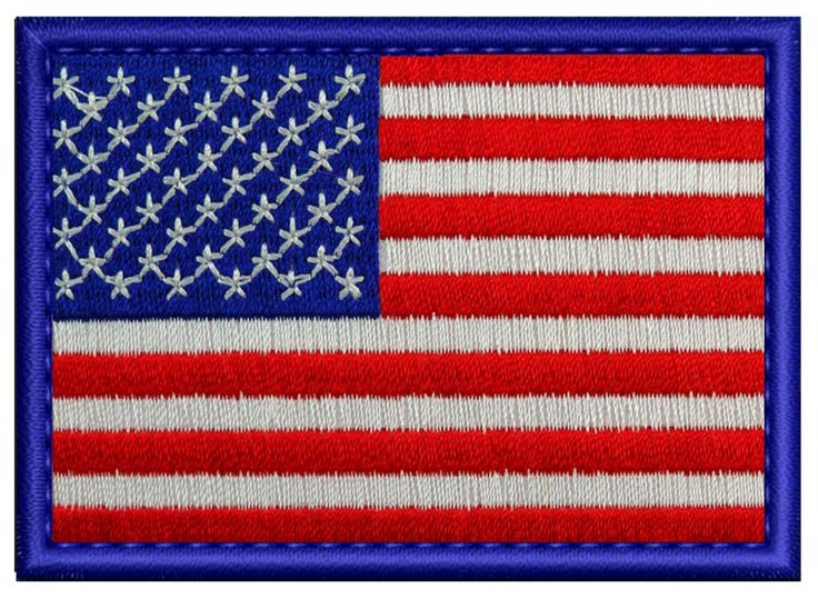 an american flag patch is shown