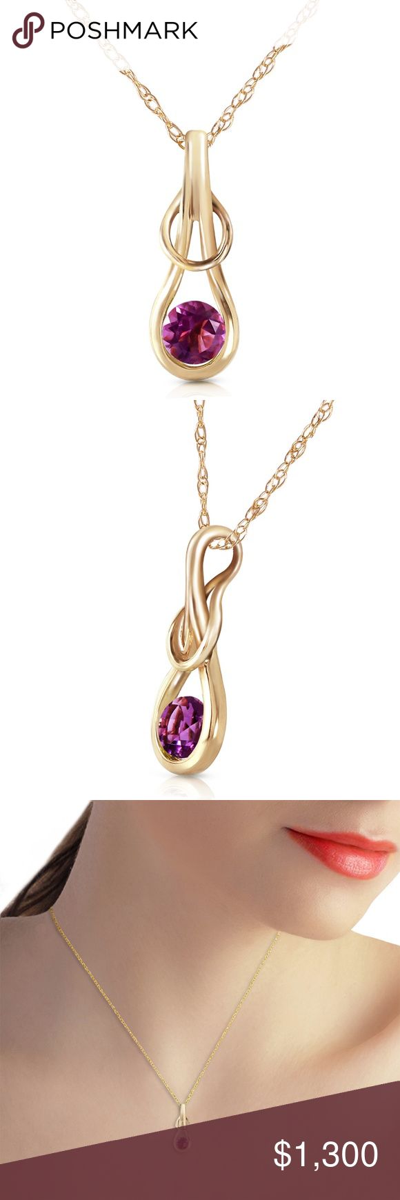 14K. SOLID GOLD NECKLACE WITH NATURAL AMETHYST Item: 4234  Description 14K. SOLID GOLD NECKLACE WITH NATURAL AMETHYST (Yellow Gold)  Comes with 16" long, 1.15 mm thickness Rope Chain.  Item Information Metal: 14K. Solid Gold Metal Weight: 3.60 gr. Gemstones 1 Round shape, 5.0 mm, Amethyst = 0.65 ct Measurements Height: 0.73 in ( 18.5 mm) Width: 0.27 in ( 6.9 mm) Galaxy Gold Products Jewelry Necklaces Purple 14k Gold Necklace For Anniversary, Yellow Gold Oval Birthstone Necklace, Formal Amethyst Necklace With Polished Finish, Formal Purple Necklace With Polished Finish, Formal Purple 14k Gold Necklace, Elegant Purple Necklace With Polished Finish, 14k Gold Oval Necklace In Purple, Yellow Gold Amethyst Birthstone Necklace, Formal Yellow Gold Amethyst Necklace