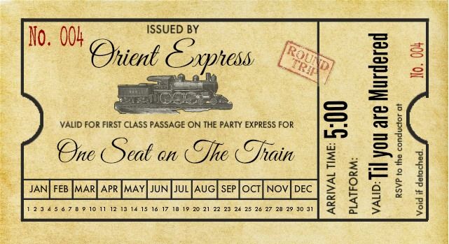 an old train ticket with the words orient express and one seat at the train on it