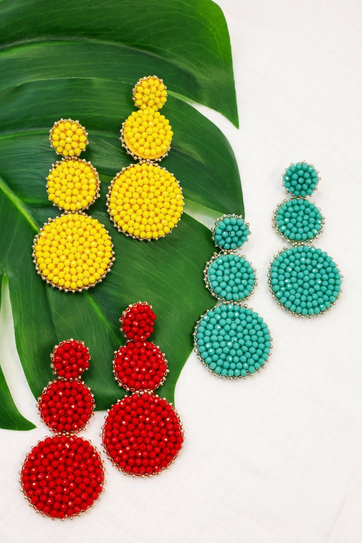 These vibrant beaded earrings are so much fun! They are going to look so good for spring and summer! They are sure to give any outfit a fun pop of color! Fun Beaded Dangle Earrings For Beach, Multicolor Beaded Earrings For Summer Vacation, Fun Green Beaded Earrings For Summer, Green Beaded Earrings For Summer Fun, Fun Beaded Earrings For Beach In Summer, Trendy Dangle Beaded Earrings For Vacation, Trendy Beaded Earrings For Vacation, Fun Beaded Earrings For The Beach, Fun Beaded Earrings For Summer