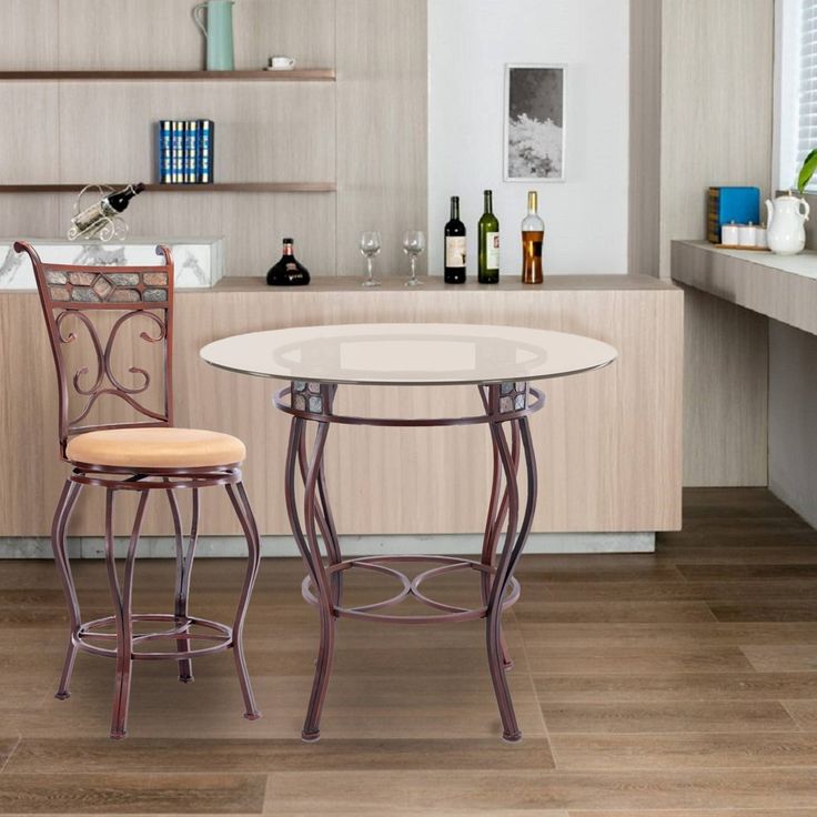 two chairs and a table in a kitchen