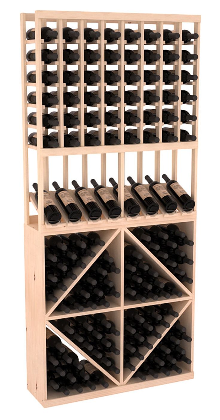 a wine rack filled with lots of bottles