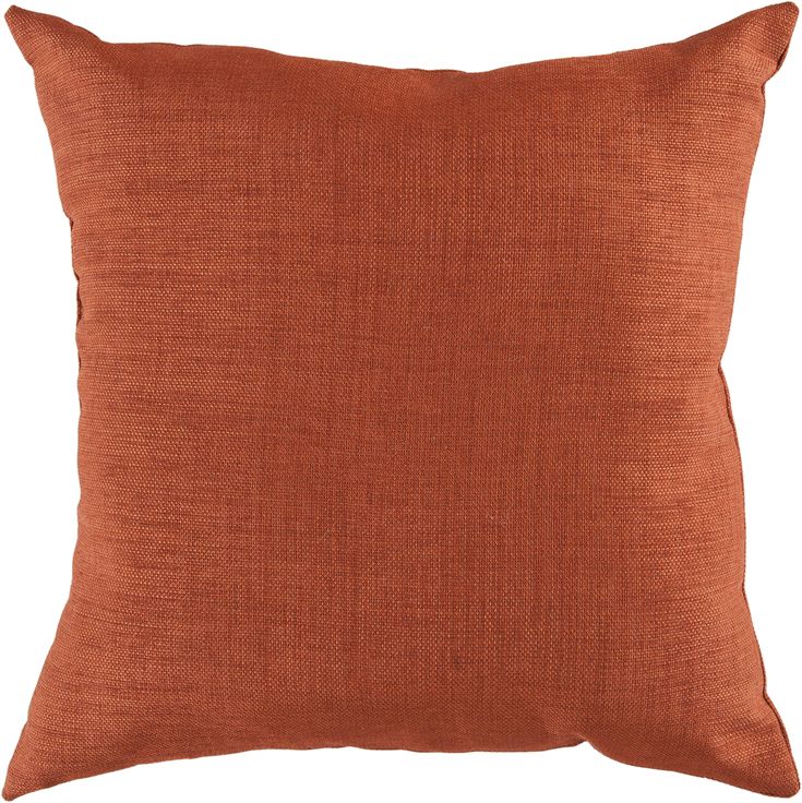 an orange pillow is shown on a white background and it looks like the fabric has been woven