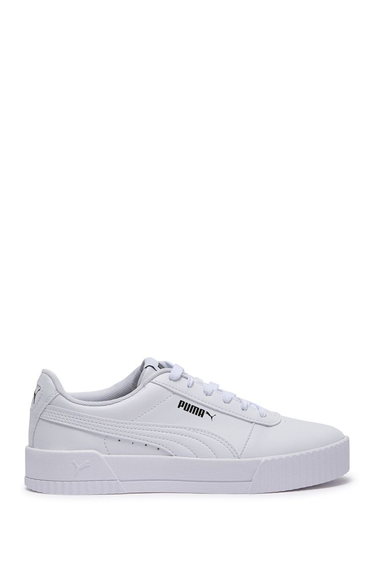 With its simplistic design, this leather sneaker is perfect for your shoe collection. Sizing: True to size. Casual Leather Skate Shoes With Platform, Casual Leather Platform Skate Shoes, White Low-top Platform Sneakers With Boost Midsole, Mid-top Synthetic Platform Sneakers With Vulcanized Sole, High-top Chunky Sneakers With Studded Outsoles, Mid-top White Sole Platform Wedge Sneakers, Mid-top Platform Wedge Sneakers With White Sole, Leather Platform High-top Sneakers For Sports, Leather High-top Platform Sneakers For Sports