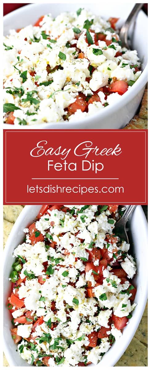 a bowl filled with feta cheese and tomatoes