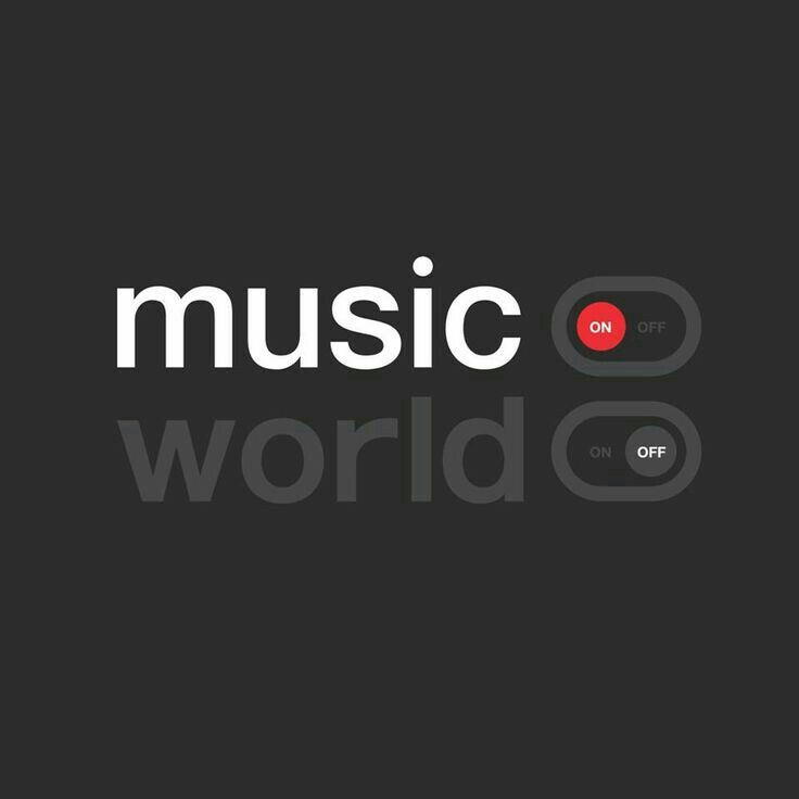 the music world logo is shown on a black background