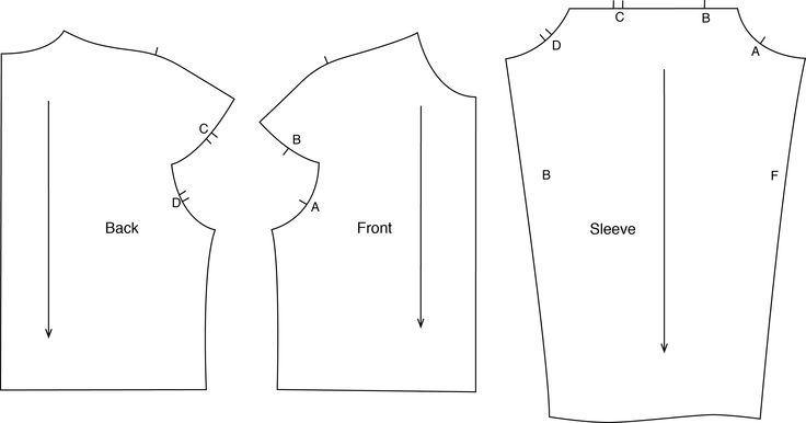 the front and back views of a sewing pattern