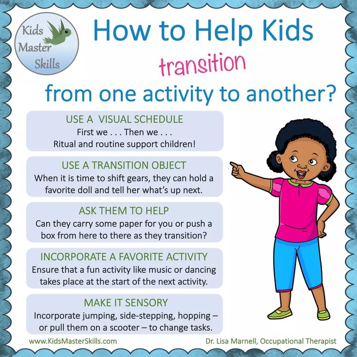 a poster with the words how to help kids transition from one activity to another