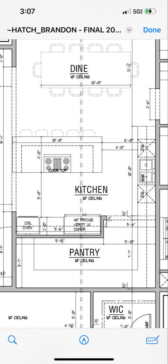 the floor plan for a kitchen and dining area