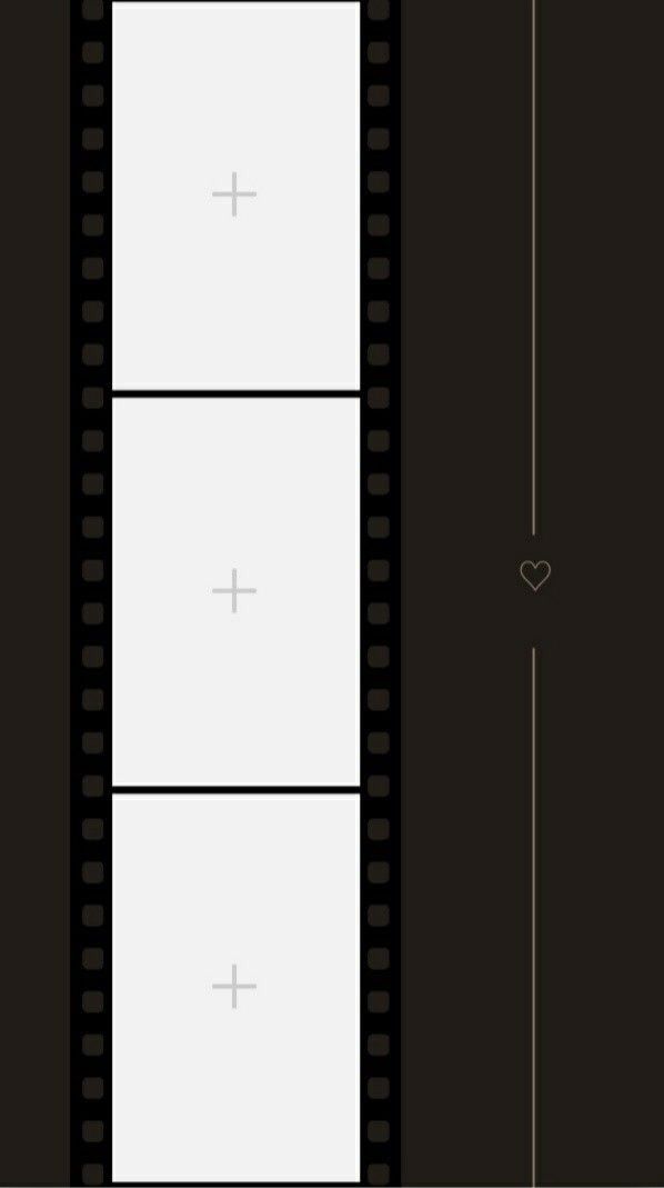 a film strip with two filmstrips on it and the words love is in the middle