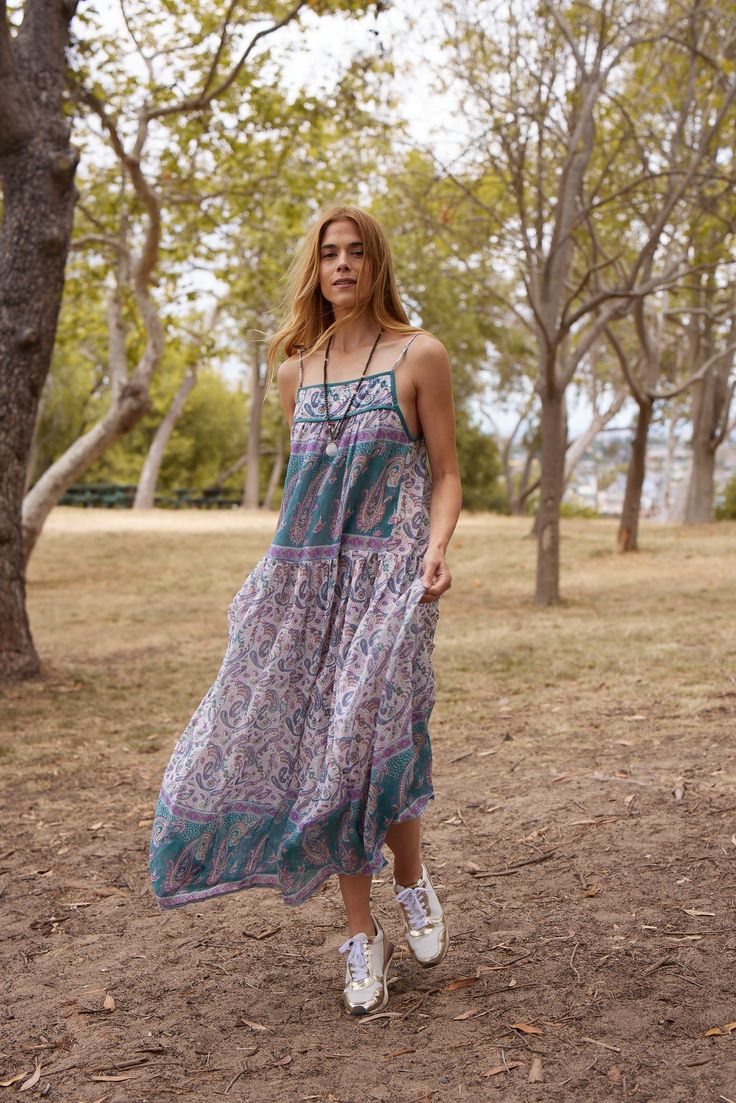 The Betsy Printed Maxi Dress in Teal is a unique and stunning addition to any summer wardrobe. Made from 100% Indian cotton, this dress is designed to be light and flowy, making it perfect for warm weather. The beautiful print adds a touch of bohemian charm, making it a must-have item for the season. With its one size fits all design, this dress is versatile and can fit sizes 2 to 10 comfortably. It is made in India, adding to its authenticity and uniqueness. The teal color adds a pop of color t Charm Making, Indian Cotton, Teal Color, Teal Colors, Printed Maxi, Printed Maxi Dress, Summer Wardrobe, Warm Weather, One Size Fits All