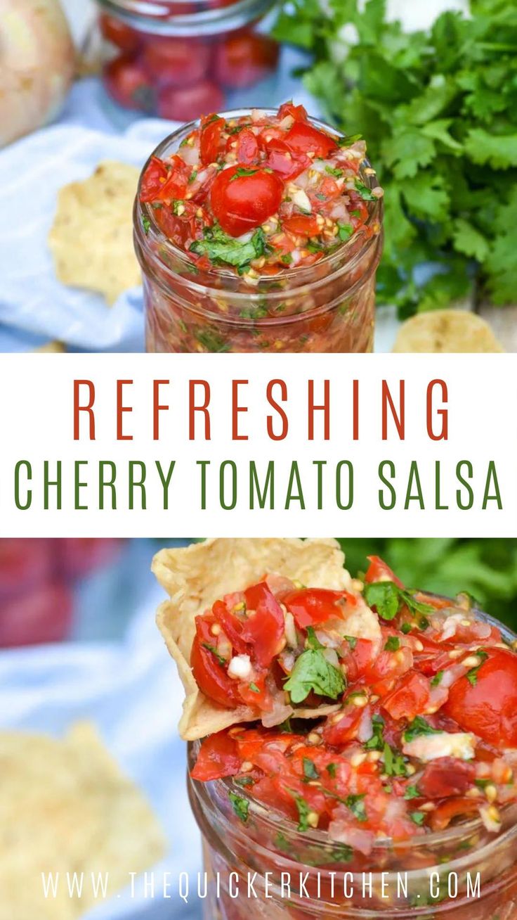 a jar filled with salsa and topped with tortilla chips