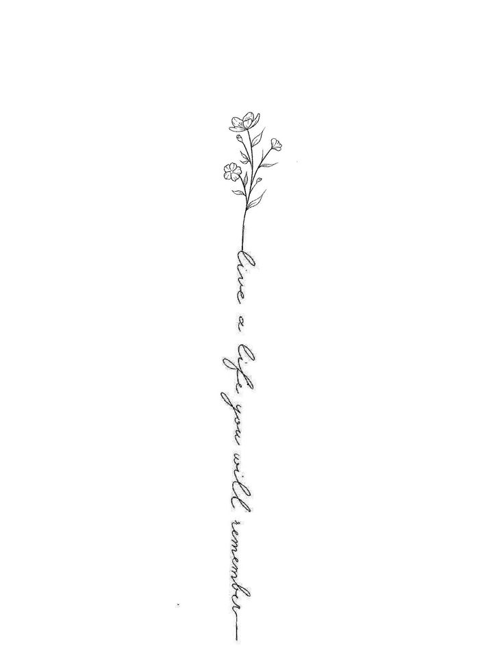 a drawing of a single flower with the words love written in cursive writing