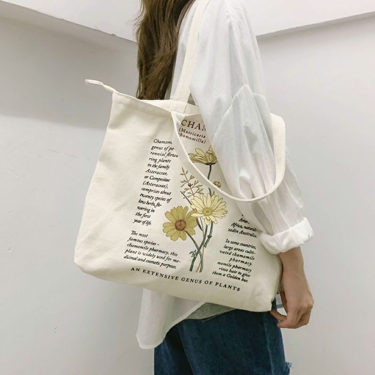 Cute Canvas Flowers Tote Bag – Creatfunny Zipper Flowers, Shoulder Purses, Flowers Tote Bag, Canvas Flowers, Different Types Of Flowers, Flowers Tote, Cute Canvas, Cute Tote Bags, Types Of Flowers