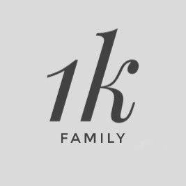 the family logo is shown in black and white on a light gray background with an elegant monogram