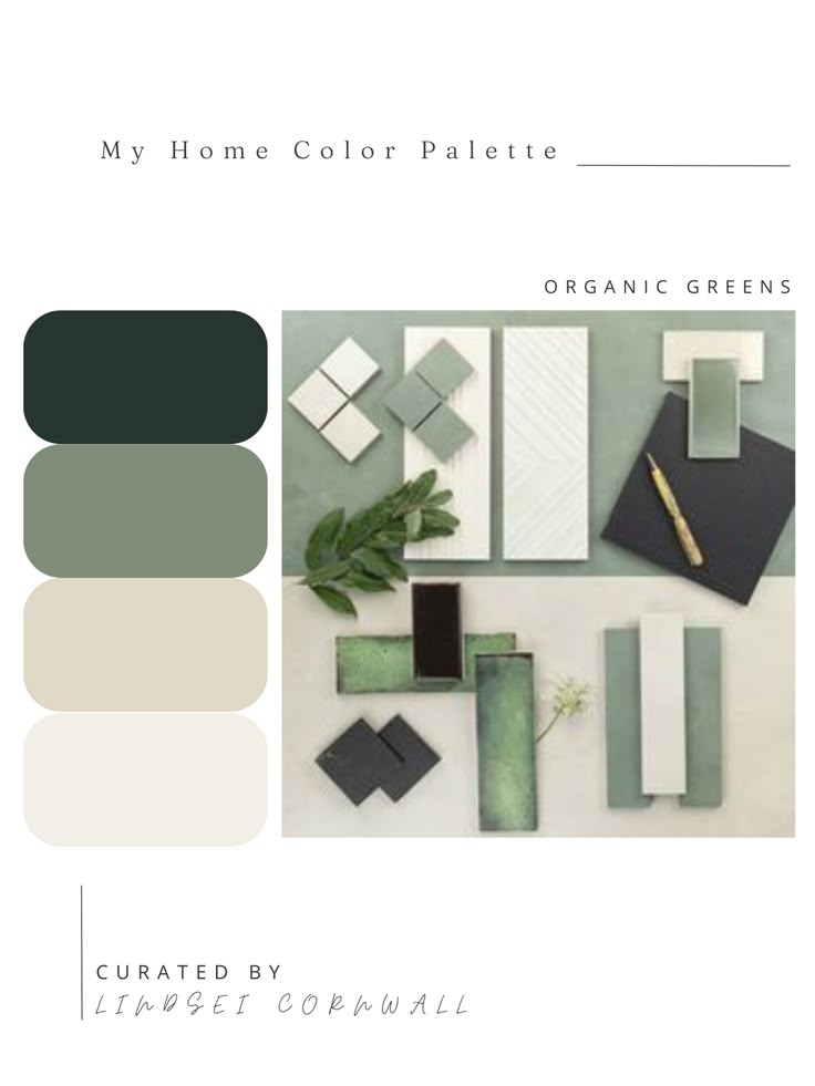 the color palette for my home color palette is green, white and gray with black accents