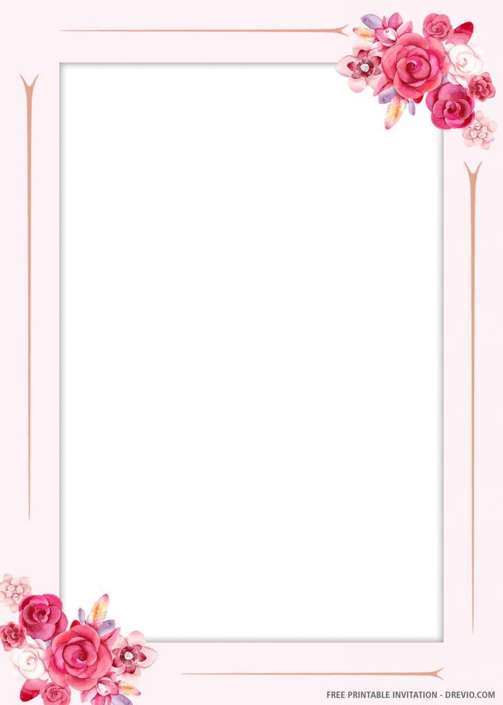 a white square frame with pink flowers on it