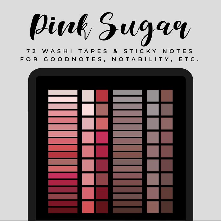 the pink sugar palette is shown on a gray background