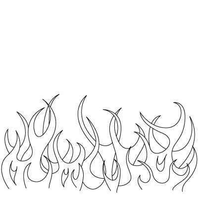 a line drawing of flames on a white background