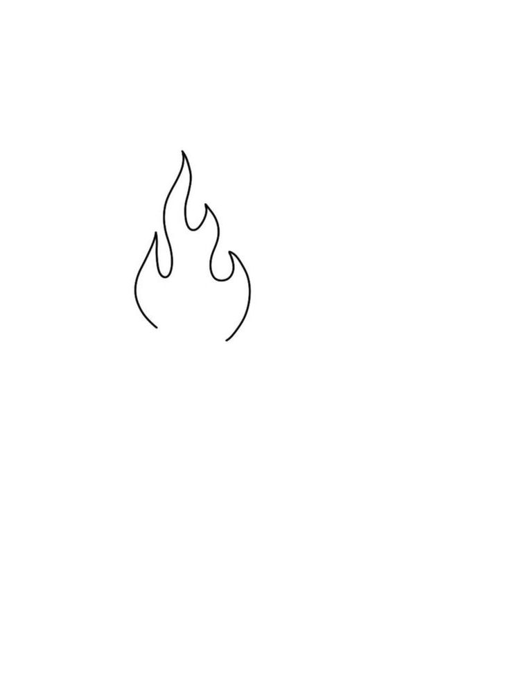 a black and white drawing of a fire