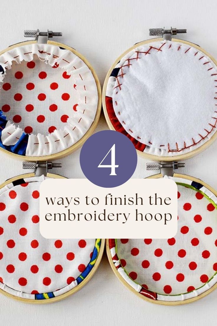 Four ways to finish the back of the embroidery hoop Finish Embroidery Hoop, Finishing Embroidery Hoop, Finish Embroidery, Diy Embroidery Projects, Basic Hand Embroidery Stitches, Cross Stitch Hoop, Embroidery Stitches Tutorial, Hand Embroidery Projects, Slow Stitching