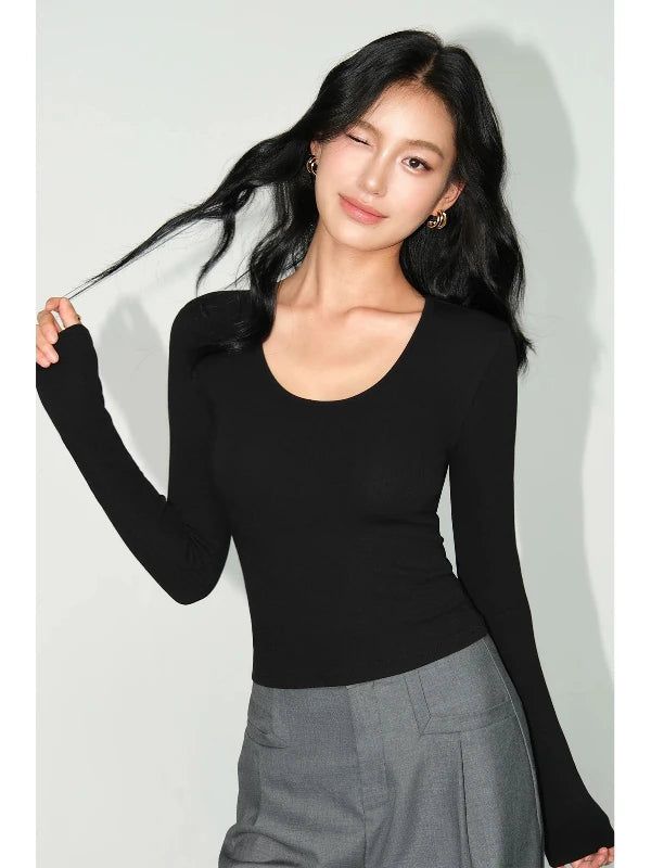 Item Types: Long sleeve slim fit women's top, casual long sleeve tops, casual tops for womenCollar: U-NeckClothing Length: RegularClosure Type: PulloverThickness: StandardElasticity: Medium Fit Type: SlimPattern Type: SolidSleeve Style: RegularSleeve Length: LongMaterial: PolyesterMaterial: Acrylic Size(IN/CM) Bust Length Shoulder Sleeve S 27.56/70 18.90/48 13.39/34 23.23/59 M 29.13/74 19.49/49.5 13.78/35 23.62/60 L 30.71/78 20.08/51 14.17/36 24.02/61 Solid Slim Fit Tops For Fall, Slim Fit Tops For Fall, Slim Fit Top For Fall, Slim Fit V-neck Tops For Fall, Fitted Long Sleeve Tops In Solid Color, Slim Fit Long Sleeve Tops For Fall, Fall Slim Fit Long Sleeve Tops, Slim Fit Crew Neck Tops For Winter, Solid Color Long Sleeve Slim Fit Top