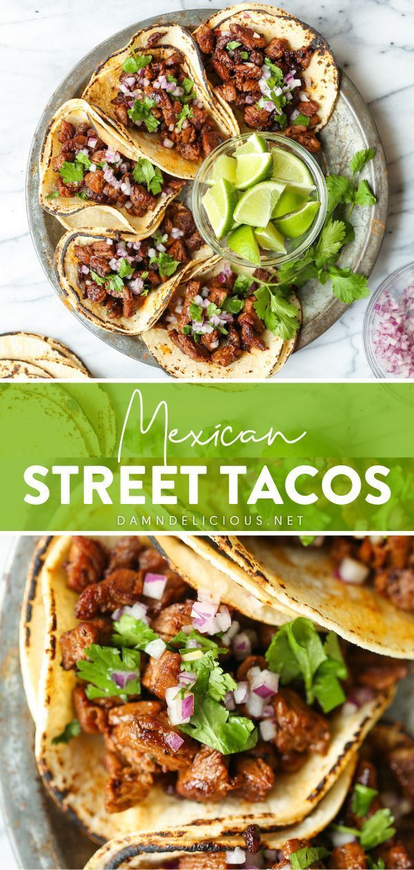 the mexican street tacos are ready to be eaten