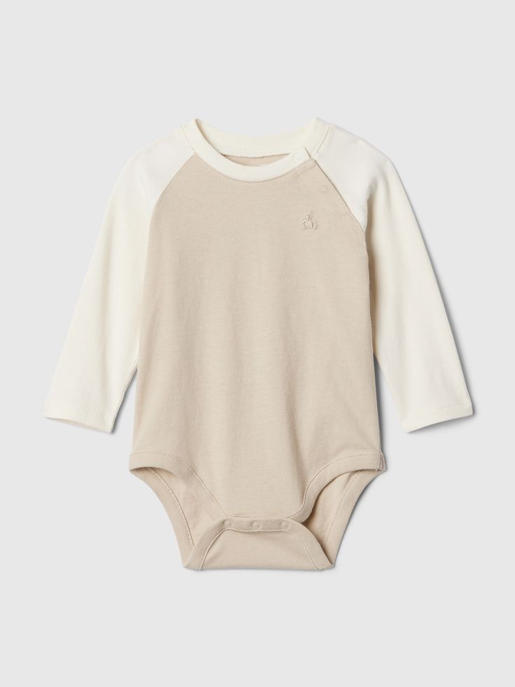 Baby First Favorites Bodysuit | Gap Fitted Cotton Bodysuit For Playwear, Cream Cotton Onesie For Playtime, Cream Cotton Playtime Onesie, Spring Playtime Bodysuit, Gap Casual Onesie For Spring, Gap Casual Spring Onesie, Cotton Bodysuit For Playtime, Cotton Onesie For Spring, Solid Cotton Bodysuit For Playtime