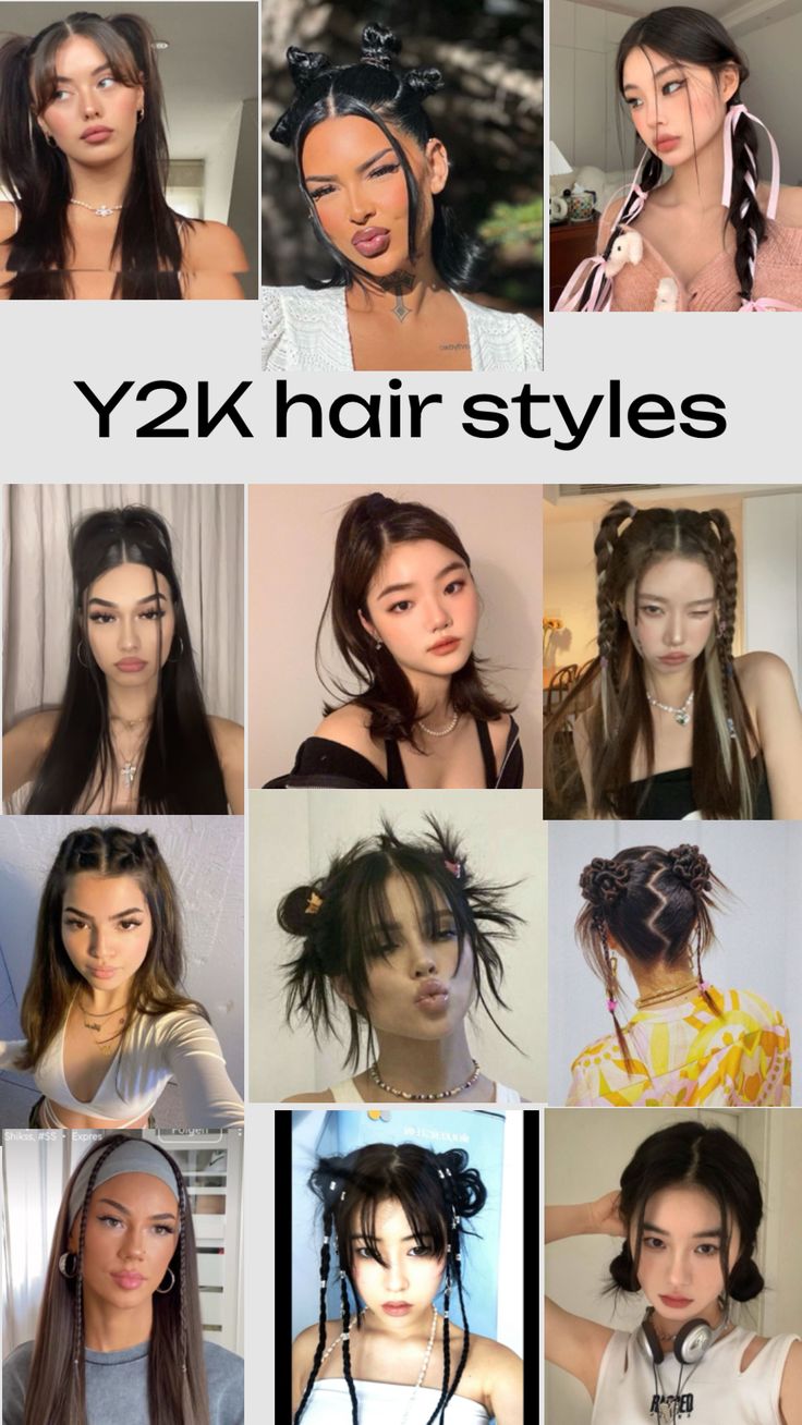 #hair #y2k #hairinspo #hairstyles #cute #style #inspo #y2khairstyles Y2k Hair Styles, Hairstyles Y2k, Hair Y2k, Fashion Trend Board, Hairstyles Cute, Y2k Hair, Y2k Hairstyles, Open Hairstyles, Cute Style