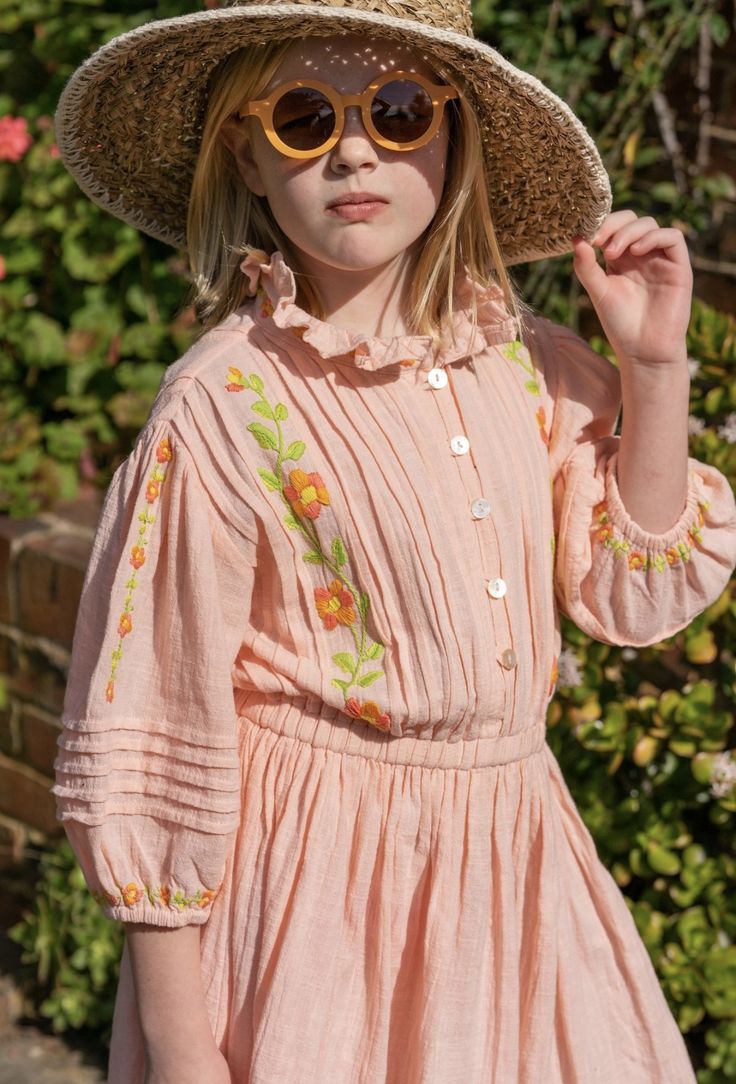 Summer Embroidered Dress With Doll Collar, Ginger Dress, Ginger, Coco, Dresses