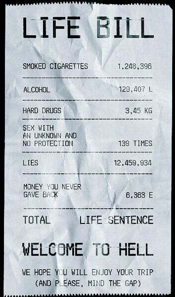 a ticket for life bill is shown in black and white