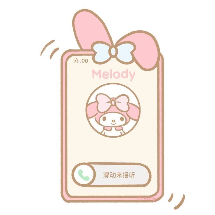 the hello kitty sticker is displayed on an iphone's back cover, with a pink bow at the top