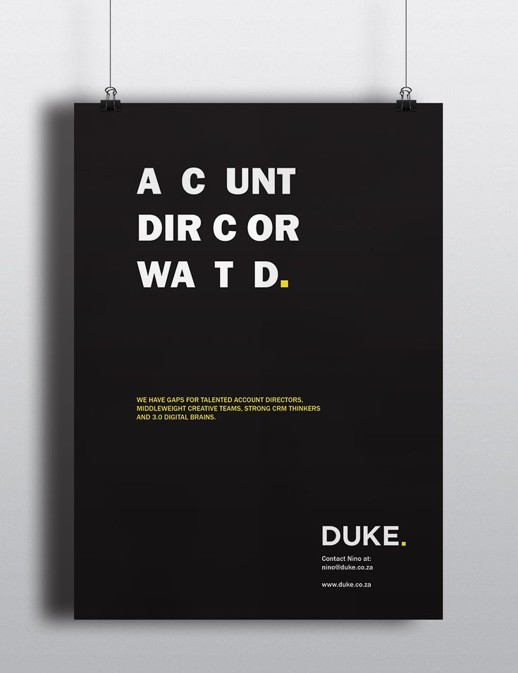 a black poster hanging on a wall with the words, acut dircor watt d