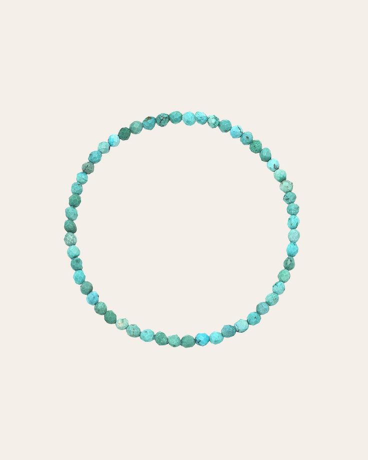 This Turquoise Bead Bracelet with textured turquoise stones. Prized since the dawn of time, turquoise is one of the oldest known gem materials and is the dazzler of December birthstones. With its calming, centering energy, it'll make you feel balanced and chill when life has you overwhelmed and is great for use in meditation. Eye-catching on its own or adds a vibrant pop when stacked with other bracelets! Turquoise Beads: Approx. 4mm Stretch Fit Total Weight: Approx. 2.2g Standard Production: 6- Turquoise Bead Bracelet, December Birthstone, Gift List, Fancy Jewelry, Turquoise Beads, Text Color, Turquoise Stone, Turquoise Jewelry, Colorful Backgrounds