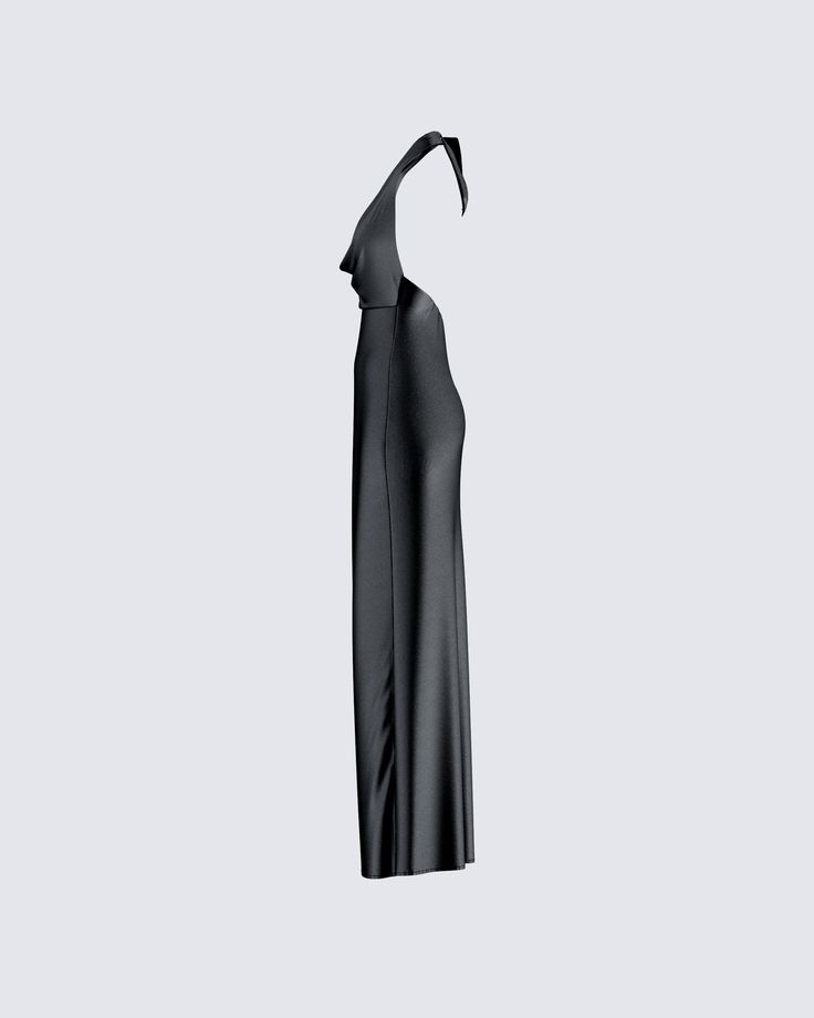 Slip into seduction with this black maxi dress 🖤 Made from luxurious satin charmeuse fabric, this piece is complete with a bias cut and a cowl neck for a look that gives off a chic and mysterious vibe that will have everyone hooked 😌 Satin Finish Maxi Dress For Night Out, Sleek Modal Satin Maxi Dress For Formal Events, Sleek Modal Satin Maxi Dress For Formal Occasions, Sleek Modal Satin Maxi Dress For Evening, Satin Maxi Evening Dress With Cowl Back, Black Cowl Back Dress For Night Out, Satin Maxi Dress With Cowl Neck For Formal Events, Satin Cowl Neck Maxi Dress For Formal Occasions, Elegant Cowl Neck Maxi Dress For Night Out