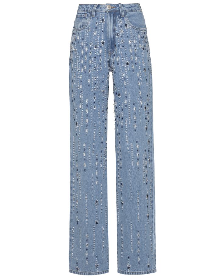 ALL SALE ITEMS ARE FINAL SALE. NO EXCHANGES OR RETURNS. The Hand-Beaded Straight Leg Jeans features a mid-rise jeans feature hand-beading and embroidery throughout with blue-hued crystal and glass tubes. Runs true to size. Model wears a size 4. Made in Brazil. 100% Cotton. CAL29595US Bedazzled Jeans, Cowgirl Outfits, Made In Brazil, Mid Rise Jeans, Personal Shopper, Blue Hues, Hand Beading, Best Sellers, Straight Leg Jeans