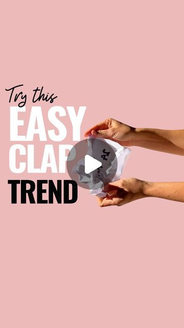 two hands holding a plastic container with the words try this easy clack trend