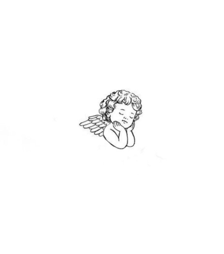 a drawing of an angel on a white background