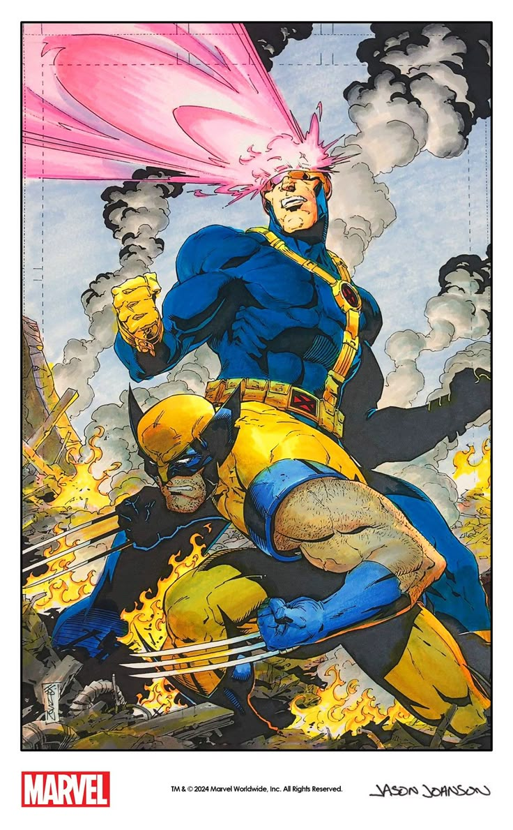 an image of wolverine and the x - men in comic book cover art by steve vander