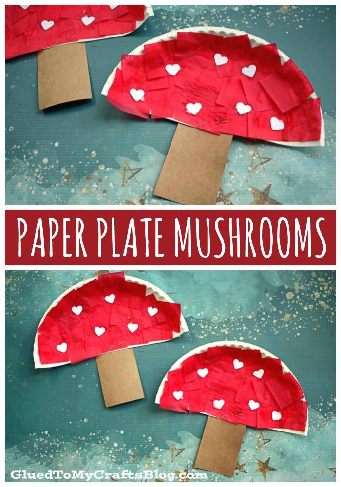 paper plate mushroom craft for kids to make and decorate with the help of their own hands