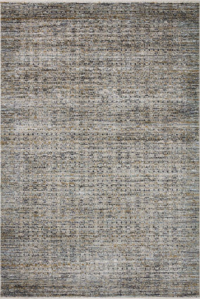 an area rug with many different colors and patterns on the carpet, including grays