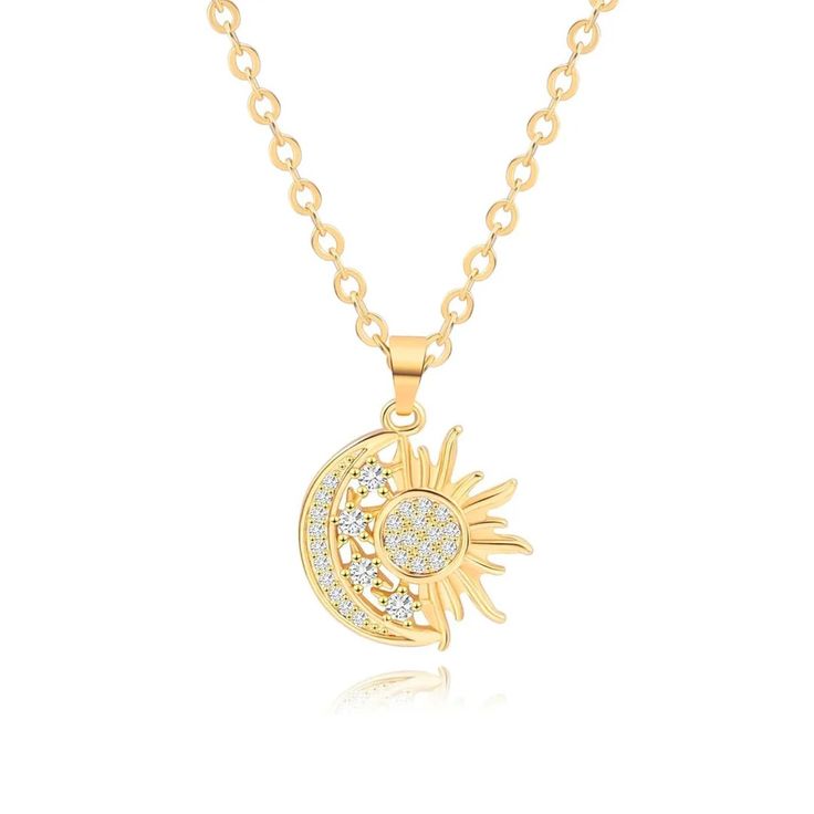 Celeste 14k Gold Filled Sun Moon Necklace - Yumiyu – YUMIYU Sun Moon Necklace, Simple Choker Necklace, Moon And Star Pendant, Tiny Heart Necklace, Crescent Moon And Star, Sun And Moon Necklace, Simple Choker, Spiritual Necklace, Gold Moon Necklace